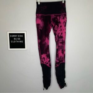 Lululemon Sweaty Endeavor Blooming Pixie Raspberry Mesh Tights Size 6